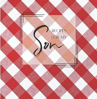 Recipes For My Son - Recipe Journal, Blank Recipe Organizer, Create Your Own Cookbook - Red Tablecloth: Keepsake Favorites Recipe Book ürün görseli 1