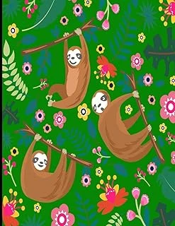 Ava: Dark Green Sloth Sketch Book, 366 Pages Sketch Pad, Sloth Sketchbook, Cute Sloth Cover Drawing Book ürün görseli 1