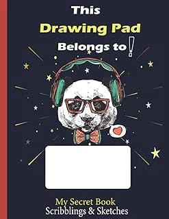 This Drawing Pad Belongs To ______! My Secret Book Of Scribblings And Sketches , Sketch Book For Kids: 8.5" X 11"Personalized Drawing Sketchbook, 120 ... Sketchbook, Cute Sketch Book Gifts For Boys ürün görseli 1