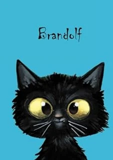 Brandolf: Personalisiertes Notizbuch, Din A5, 80 Blanko Seiten Mit Kleiner Katze Auf Jeder Rechten Unteren Seite. Durch Vornamen Auf Dem Cover, Eine ... Coverfinish. Über 2500 Namen Bereits Verf ürün görseli 1