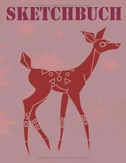 Sketchbuch: Hirsch Heft Mit Den Blanko Seiten Für Skizzen Zeichnen Und Malen - Tolles Adventsgeschenk ürün görseli 1