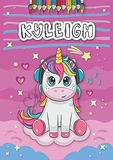 Kyleigh: Personalized Coloring Book For Kyleigh | Theme: Unicorn | Birthday Gift For Girl, Daughter ... | Ages: 4-8 | 25 Unicorn Designs With Name Kyleigh, Large Size A4 (Ca. 8.5 X 11 Inches) ürün görseli 1