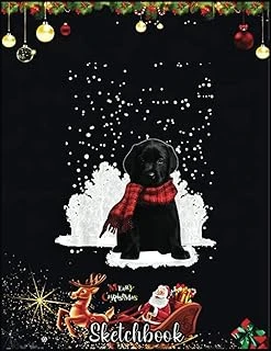 Christmas Sketch Book: Black Labrador In The Snow Merry Christmas Winter Gift, 120 Pages Help You Your Ideas Size 8.5 X 11 Inches ürün görseli 1