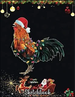 Christmas Sketch Book: Chicken Santa Christmas Tree Funny Chicken Lover Cute, 120 Pages Help You Your Ideas Size 8.5 X 11 Inches Sketchbook ürün görseli 1