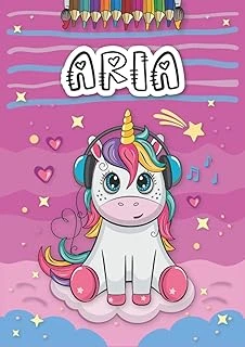 Independently Published Aria: Livre De Coloriage Personnalisé Pour Aria | Licorne | Cadeau D'Anniversaire Pour Fille ... | 4 À 8 Ans | 25 Motifs De Licorne Avec Le Prénom Aria, Grand Format A4 (21 X ürün görseli 1