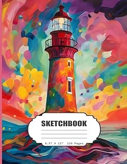 Sketchbook: Lighthouse Blank Sketch Book For Kids, Adults, Artist Notebook/Journal For Drawing, Writing, Sketching Or Doodling, Blank Paper, 120 Blank Pages, 8.5X11 (Blank Drawing Book) ürün görseli 1