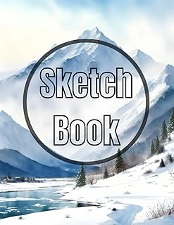 Sketch Book: Watercolor Winter Mountain Cover Page Sketchbook Blank Paper Pad 8.5" X 11" - Sketchbook 120 Pages Blank Paper Book For ... Unlined Journal Cover Sketchbooks ürün görseli 1