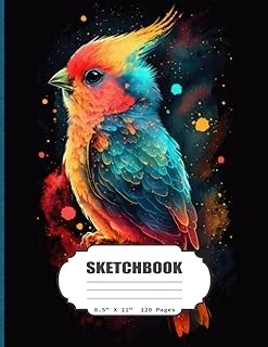 Sketchbook: Watercolor Bird Blank Sketch Book For Kids, Adults, Artist Notebook/Journal For Drawing, Writing, Sketching Or Doodling,120 Blank Pages, 8.5X11 (Blank Drawing Book) ürün görseli 1