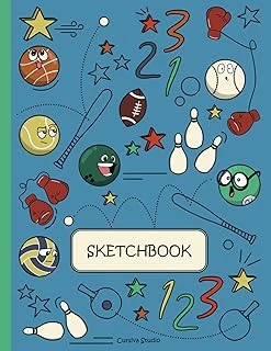 Sketchbook: A Large Sports-Themed Sketchpad For Kids | Size 8.5 X 11" (A4) | Unlined Blank White Pages ürün görseli 1