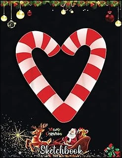 Christmas Sketch Book: Candy Cane Heartschristmas Xmas Holidays Santa Gift, 120 Pages Help You Your Ideas Size 8.5 X 11 Inches Sketchbook ürün görseli 1