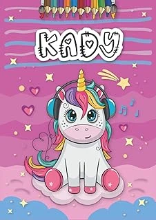 Kady: Livre De Coloriage Personnalisé Pour Kady | Licorne | Cadeau D'Anniversaire Pour Fille ... | 4 À 8 Ans | 25 Motifs De Licorne Avec Le Prénom Kady, Grand Format A4 (21 X 29.7 Cm) ürün görseli 1