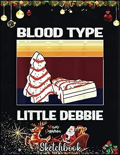 Christmas Sketch Book: Blood Type Little Debbie Christmas Cake Funny Gift, 120 Pages Help You Your Ideas Size 8.5 X 11 Inches ürün görseli 1