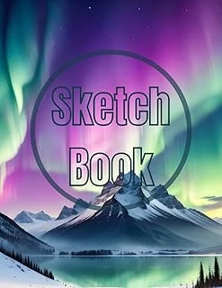 Sketch Book: Watercolor The Aurora Lights Over The Mountain View Cover Page Sketchbook Blank Paper Pad 8.5" X 11" - 120 Pages Blank ... Unlined Journal Cover Sketchbooks ürün görseli 1