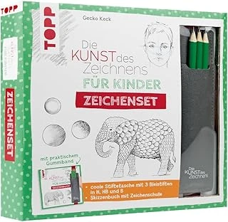 Die Kunst Des Zeichnens Für Zeichenset: Skizzenbuch Mit Cooler Stiftetasche Und 3 Bleistiften. Mit Praktischem Gummiband ürün görseli 1