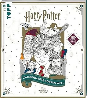 Harry Potter - Zauberhafte Ausmalwelt: Das Offizielle Ausmalbuch. Cover Mit Gold-Highlights Und Metallische Effekten Im Innenteil ürün görseli 1