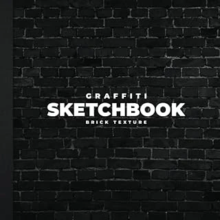 Graffiti Sketchbook Brick Textured: Blackbook Graffiti Sketchbook For Drawing, Painting, Sketching Or Doodling - 118 Pages - Brick Textured - 8.5 X 8.5 Inches ürün görseli 1