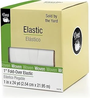 Dritz 9487W Katlanır Dokuma Elastik, 3,5 Cm X 24 Yard, Beyaz ürün görseli 1