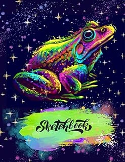 Abstract Sketchbook: Glowing, Radiant Neon Frog, Brilliant Colorful Luminescents, Neon Brushstroke Back Cover, High-Qualtiy Blank Sketchbook!: ... Blank Drawing Book, Blank Drawing Pa ürün görseli 1