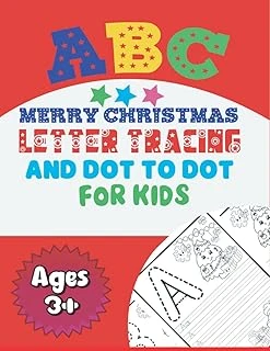 Independently Published Merry Christmas Alphabet Letter Tracing Coloring And Dot To Dot Book: Easy And Clear Letter Tracing Coloring Pages Activity For 3 Year Olds And Up ürün görseli 1