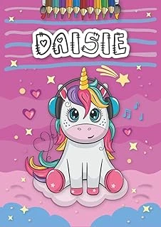 Independently Published Daisie: Personalized Coloring Book For Daisie | Theme: Unicorn | Birthday Gift For Girl, Daughter ... | Ages: 4-8 | 25 Unicorn Designs With Name Daisie, Large Size A4 (Ca. 8.5 ürün görseli 1