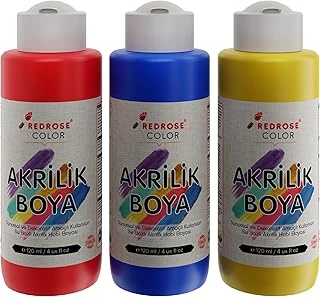 Red Kırmızı, Mavi, Sarı Akrilik Boya 3'Lü Set 3X120 Ml ürün görseli 1