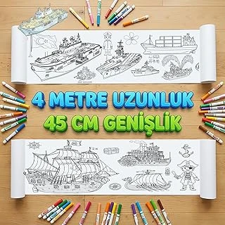 Çocuklar İçin Eğitici 4 Metre Dev Aktivite Rulosu Gemiler 45 Cm Genişliğinde ürün görseli 1