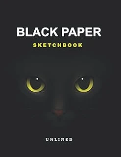 Unlined Black Paper Sketch Book: A Large Sketch Book For Use With Gel Pens ( Black Thick Paper ) | Reverse Color Sketchbook With Black Pages | Scary ... & Sketchbooks | Gel Pen Paper) 140 Pages ürün görseli 1