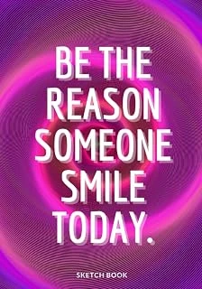« The Reason Someone Smile Today. »: Galaxy Sketchbook For Space Lovers, Softcover ⎮7X10 Inches⎮ Motivational & Inspirational Sketch Pad For ... Large Paper With Quote On The Cover ürün görseli 1
