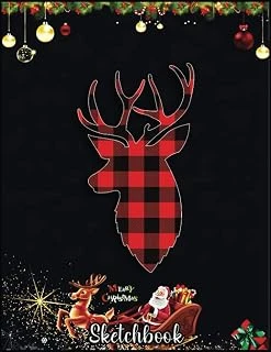 Christmas Sketch Book: Buffalo Plaid Christmas Deer Cute Christmas Women'S Deer, 120 Pages Help You Your Ideas Size 8.5 X 11 Inches Sketchbook ürün görseli 1