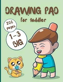 Drawing Pad For Toddlers 1-3 Big: Hours Of Fun At A Very Affordable Price, Remember Your Children'S Drawings! Large Blank Coloring Book 180 Pages ürün görseli 1