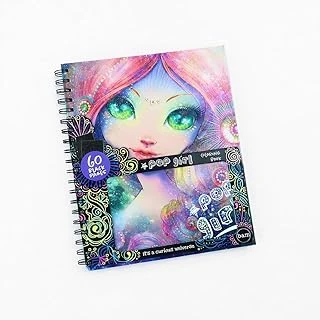 Pop Girl Siyah Sayfa Boyama Kitabı – 60 Sayfa Spiral Defter ürün görseli 1
