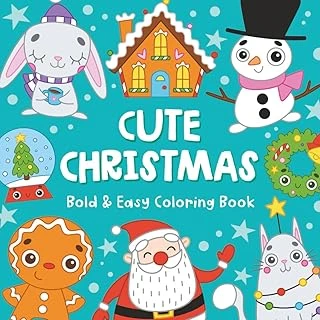 Cute Christmas: Bold & Easy Coloring Book ürün görseli 1
