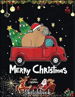 Christmas Sketch Book: Capybara Christmas Ornament Truck Tree Funny Xmas Gift, 120 Pages Help You Your Ideas Size 8.5 X 11 Inches Sketchbook ürün görseli 1