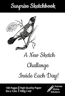 2023 Surprise Sketchbook - 6 X 9In - Hardback Sketchbook - Daily Sketch Challenge - 100 Pages - 100 Challenges ürün görseli 1