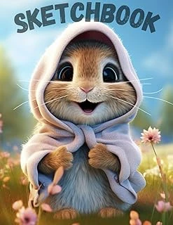 Sketchbook: Notebook For Drawing, Writing, Sketching, Painting Or Doodling. Large Sketchbook For Kids And Toddlers With Rabbit In A Blanket . Ages ... 110 Blank Pages, Size: 8.5 X 11 In) Opis ürün görseli 1