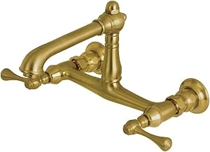 Brass Ks7247Bl İngiliz Ülke Duvara Monte Gemi Lavabo Musluğu, Saten Pirinç, 6-5/8" ürün görseli 1