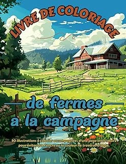 Independently Published Livre De Coloriage De Fermes À La Campagne: 50 Coloriage De Petites Fermes | Pour Les Passionnés De Beaux Paysages | Avec Page Intercalaire Afin ... De 8.5 X 11 Pouces | Idéal ürün görseli 1