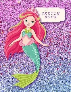 Notebook Mermaid Cover Green Scales: Sketchbook For Writing And Drawing, Painting, Sketching Or Doodling, Large For Girls And Mermaid Princess Lover ... - 120 Pages Glossy Cover (Kids Drawing Books) ürün görseli 1