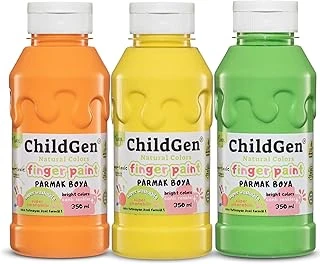 Süper Yıkanabilir 3'Lü Parmak Boya Seti (3X350Ml) (Turuncu-Sari-Yeşi̇l) ürün görseli 1