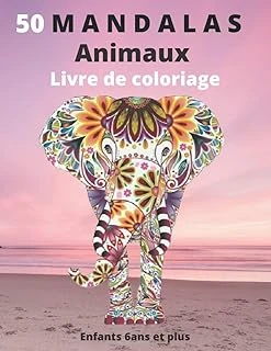 50 Mandalas Animaux Livre De Coloriage Enfants 6 Ans Et Plus: Livre À Colorier | Mandalas Animaux Pour Enfants 6 Ans Et ... Coloriage Pour Enfants | Mandala De Nuit ürün görseli 1