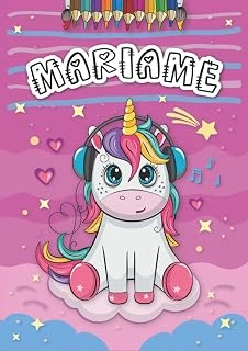 Mariame: Livre De Coloriage Personnalisé Pour Mariame | Licorne | Cadeau D'Anniversaire Pour Fille ... | 4 À 8 Ans | 25 Motifs De Licorne Avec Le Prénom Mariame, Grand Format A4 (21 X 29.7 Cm) ürün görseli 1