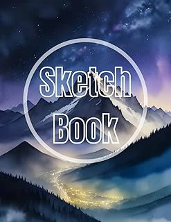 Sketch Book: Watercolor Mountain Night View Cover Page Sketchbook Blank Paper Pad 8.5" X 11" - Sketchbook 120 Pages Blank Paper Book ... Unlined Journal Cover Sketchbooks ürün görseli 1