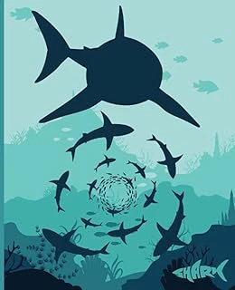 Independently Published Fun Shark Sketch/Doodle Book 7.5"X9.25" | Blank Interior Pages 120 Pages | Great For Boys, Girls, Shark Lovers, Adults ürün görseli 1