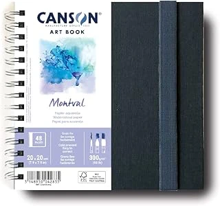 Canson - Profesyonel Kitap – Suluboya Kağıdı – İnce Taneli – 300 G/M² – Spiral Ciltli Not Defteri – 20 X 20 Cm – Beyaz – 24 Yaprak, C31200L004 ürün görseli 1