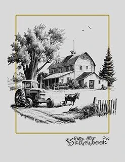 Sketchbook: Tractor Farm Scene, Large 8.5" X 11", 110 Pages, Perfect For Everyone, Crayons, Pencils, Drawing And Sketching ürün görseli 1