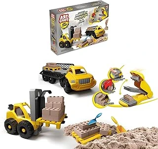 Forkliftli İnşaat Kinetik Kum Seti 750 Gr. Aksesuarlı Yapı Tasarım İnşaat Araçlı Kum ürün görseli 1