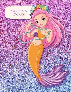 Notebook Mermaid Cover Orange Scales: Sketchbook For Writing And Drawing, Painting, Sketching Or Doodling, Large For Girls And Mermaid Princess Lover ... - 120 Pages Glossy Cover (Kids Drawing Books) ürün görseli 1