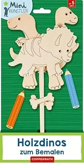 Holzdinos Zum Bemalen: Tyrannosaurus, Triceratops, Brachiosaurus (Mini-Künstler) ürün görseli 1