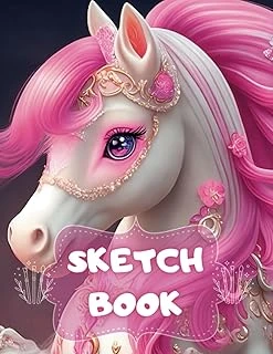 Sketch Book: Notebook For Painting, Writing, Drawing Or Doodling, 120 Pages, 8.5X11, Pink Pony Cover ürün görseli 1