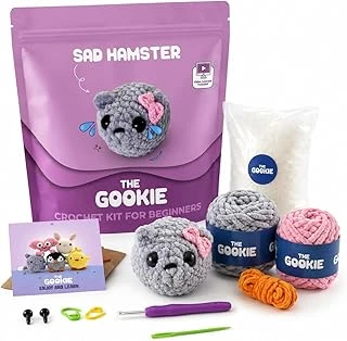 Sad Hamster Amigurumi Tığ Kiti Örgü Seti ürün görseli 1